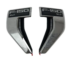 OEM 2021 2022 2023 Ford F-150 XLT Fender Emblem Pair LH & RH Chrome