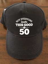 Beechfield BASEBALL CAP HAT “Not Everyone Looks This Good At 50” Navy EUC