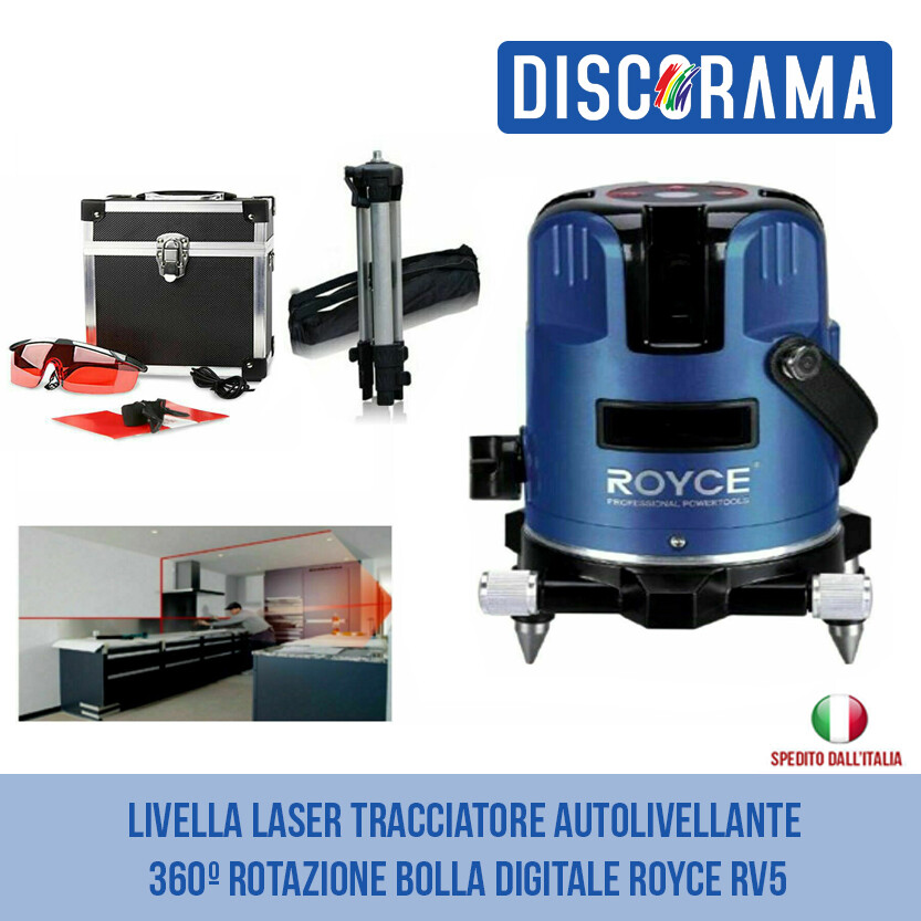 OFFERTA Livella Laser Royce RV5 360° | Kit Completo con Treppiede