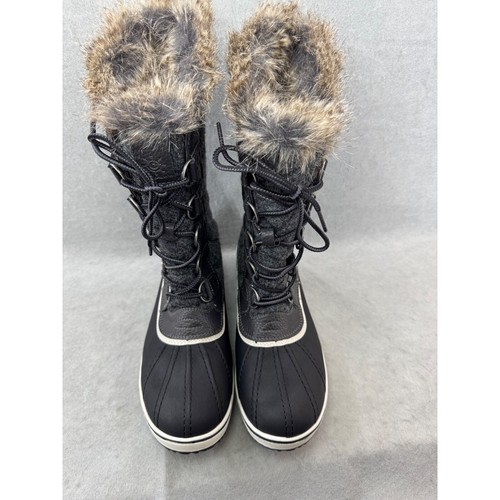 GLOBALWIN Women's Asymmetrical Mid-Calf Fashion Snow Boots Gray and Black-9 - Picture 4 of 8