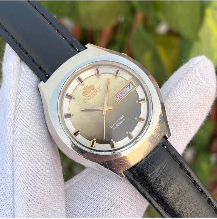 Vintage Orient Crystal Automatic Two Tone Dial Japan Made Men's