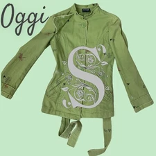 Vintage Oggi Ultra Green Apple Cute Multiple Cołor Embroidered Dragon Flies