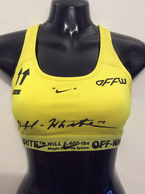 off white x nike yellow sports bra