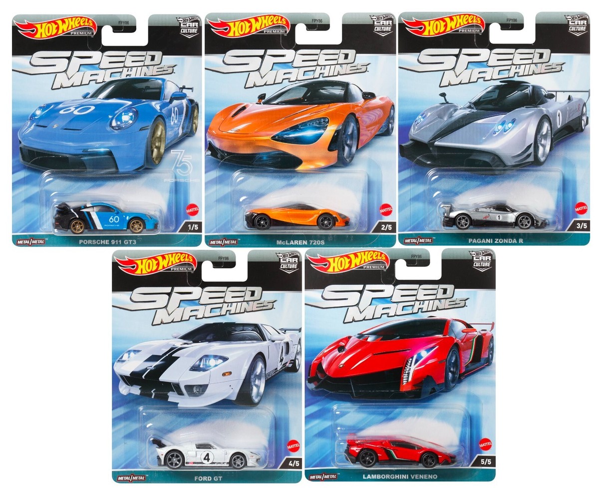 Hot Wheels 1:64 Premium 2023 Car Culture Speed Machines Set of 5