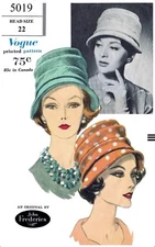 Vogue 5019 Pattern Designer John Frederics Hat 22"