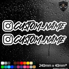 2x Personalised Instagram Car Stickers Custom Window Decal Bumper Vinyl JDM Outl