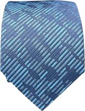 BISSE Necktie - Micro Fabric Men's Tie, Blue Patterned Men's Tie