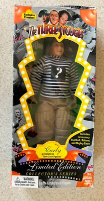 THREE STOOGES CURLY Action Figure ( Little Pigskins) -- 1996 Exclusive Premiere