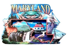 Maryland Montage Artwood Fridge Magnet