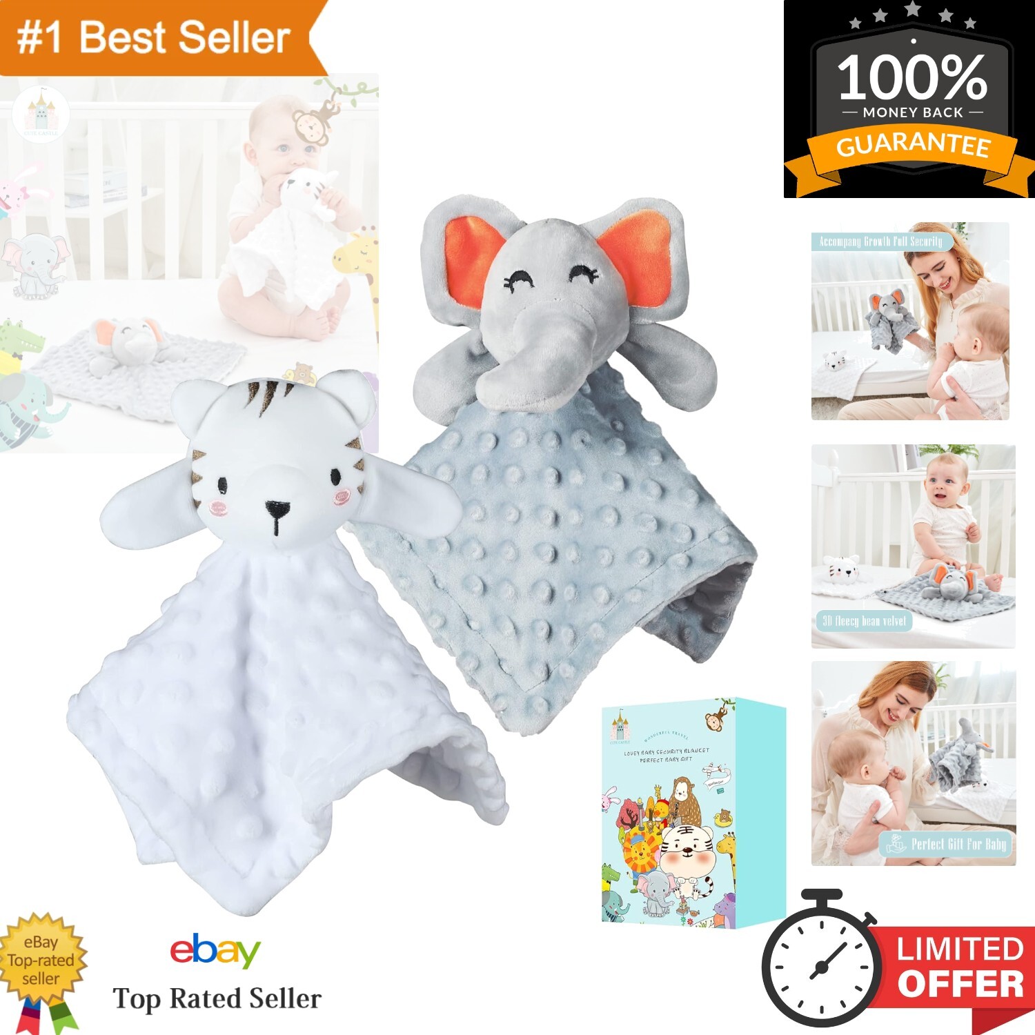 Security Blanket for Babies Gifts - Soft Unisex Newborn Essentials for Boys a...