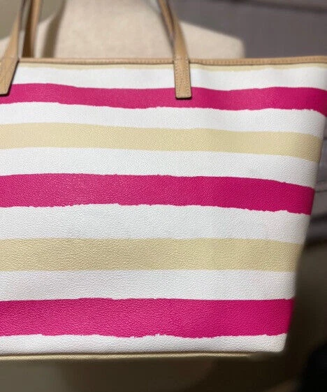 kate spade New York Pink & Cream Striped Bondi Road Harmony Tote, Shoulder Bag - Image 4 of 4