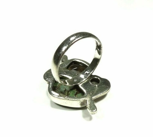 DESIGNER SANJEN TURQUOISE AQUAMARINE STATEMENT RING SIZE 9 STERLING 925 SILVER - Picture 11 of 12