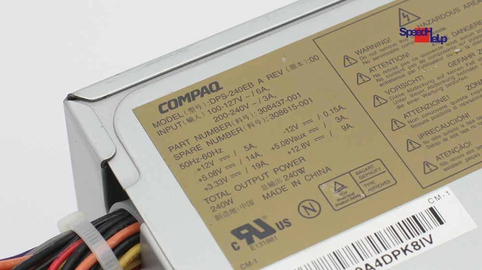Compaq DPS-240EB A Original AC Adapter PSU ATX 240W 308437-001 308612-001 - Image 2 of 4