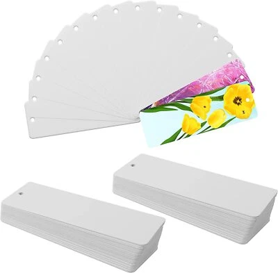 BELLE VOUS 300 Blank White Card Bookmarks 150x50mm 350gsm Tags for DIY Crafts/Scrapbooking