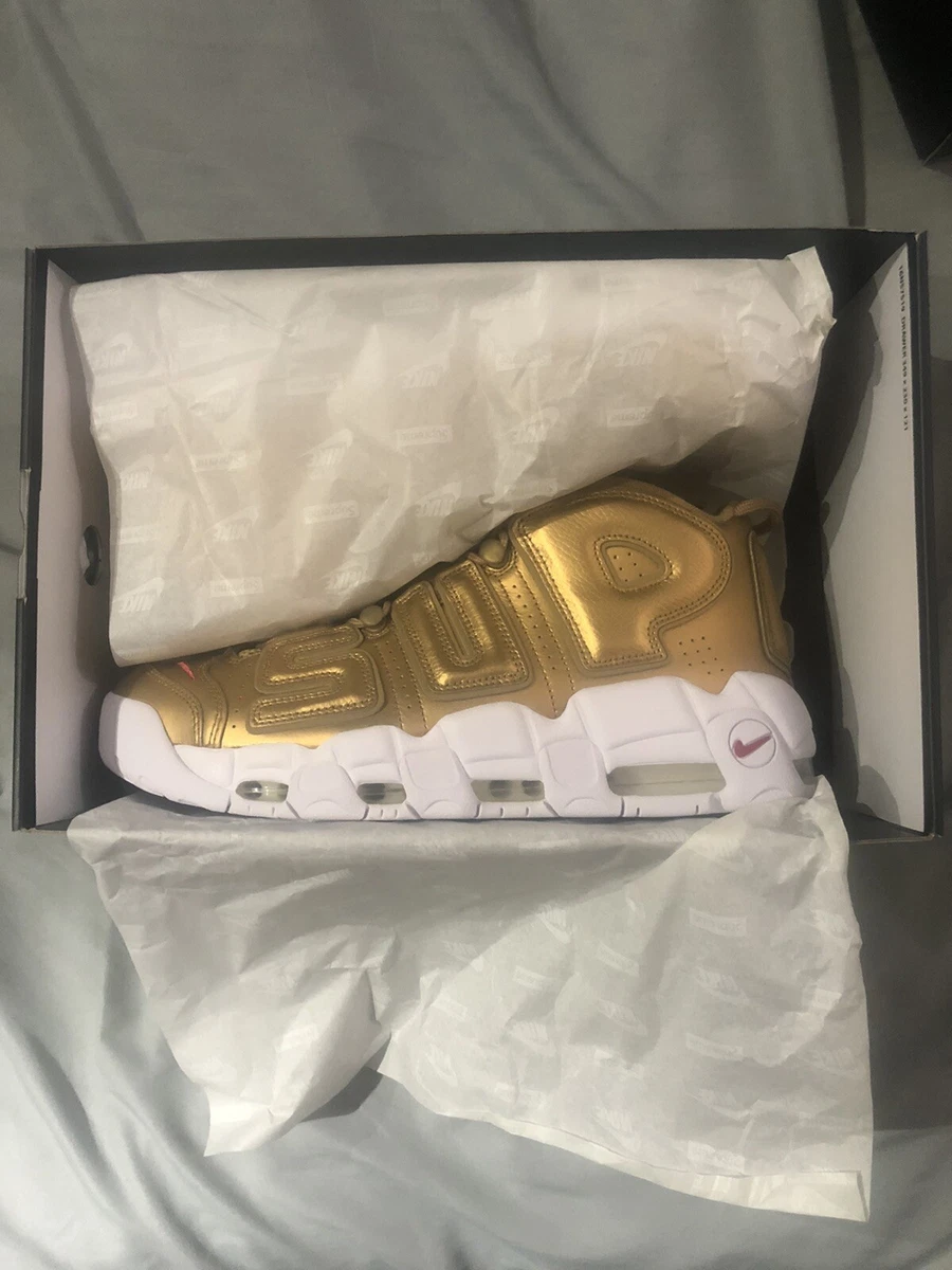 Nike Air More Uptempo Supreme Suptempo Gold Red Black 902290-700 Size 11.5