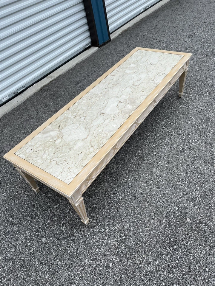 Mesa de centro vintage Henredon de mármore italiano ENVIO PARA VOCÊ - Imagem 4 de 4