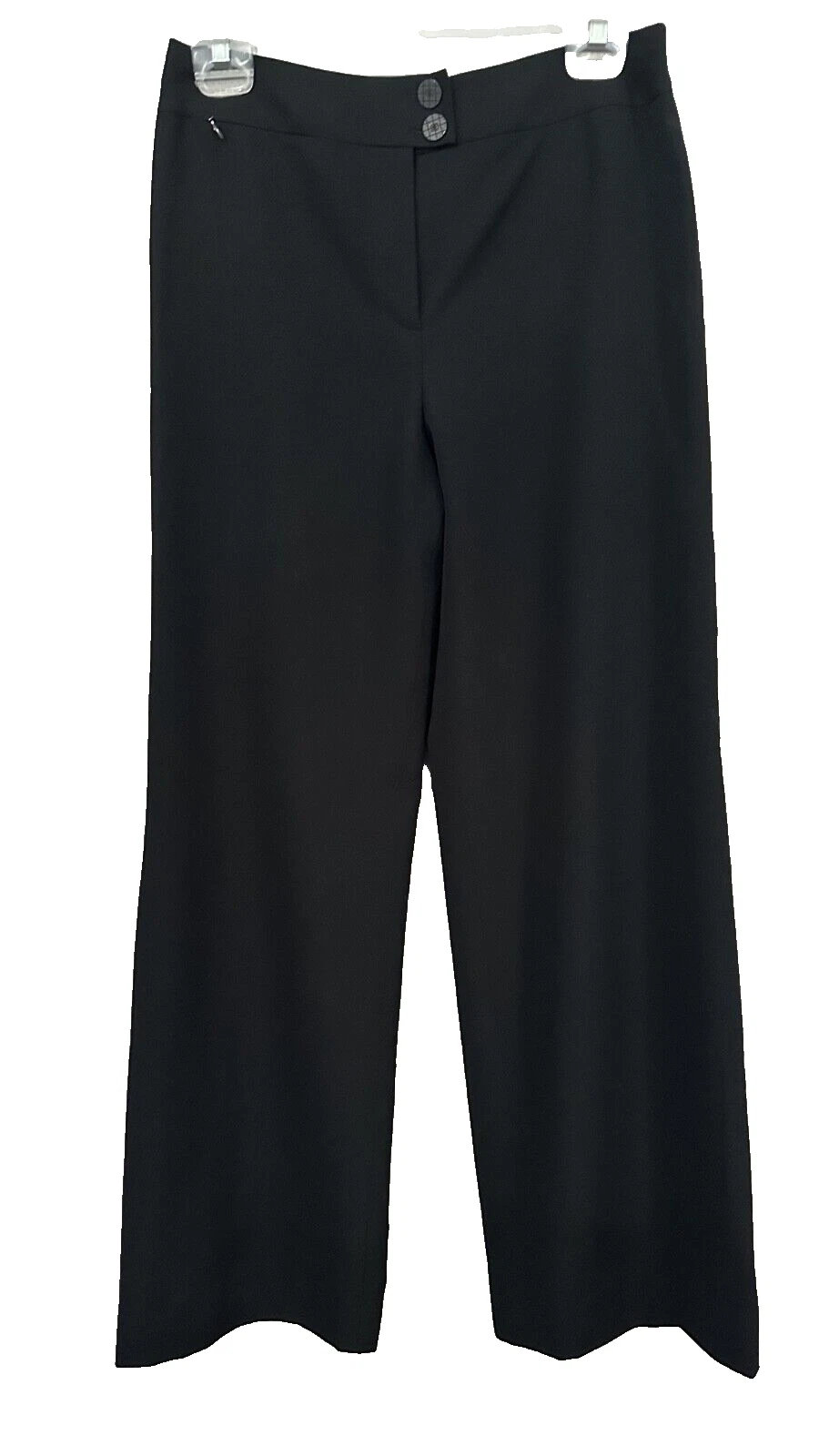 Pantalone abito Chanel nero lana seta foderato gamba larga taglia 40