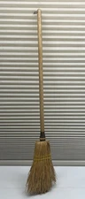 Vintage 28" Whisk Wisk Broom Wood Handle