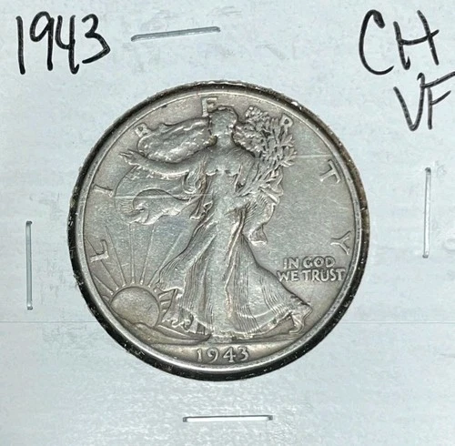 1943 WALKING LIBERTY SILVER HALF DOLLAR~ CH VF~NICE COIN~ 90% SILVER