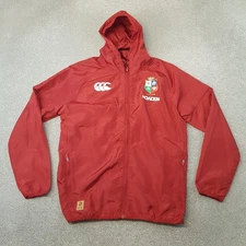 Canterbury Lions Mens Jacket Medium Red Rugby Windbreaker 2025 Rain Lightweight