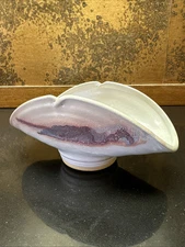 Aria Finch Studios Pottery Roswell New Mexico Bowl Pink Blue Glaze 9”