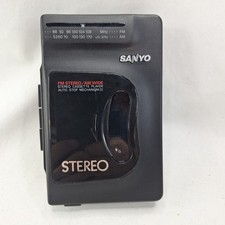 VTG Sanyo Portable Radio Cassette Tape Player Model MGR-701 Stereo Black Tested