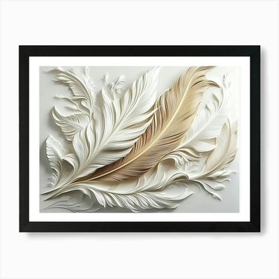 Moderner 3D Feder Kunstdruck gerahmt Wandbild Poster Leinwanddruck Bild