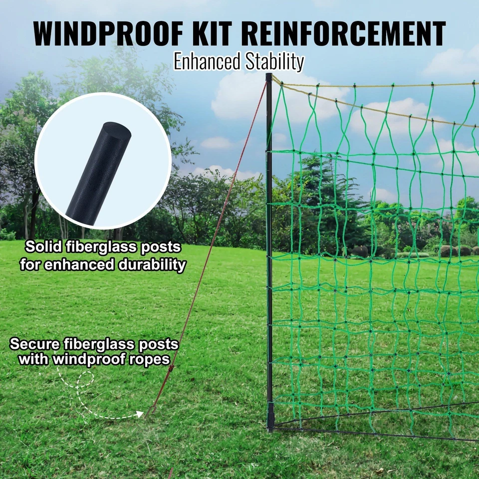 35inHx164ftL PE Electric Fence Netting with Posts & Double-Spiked Stakes - Image 3 of 4