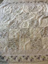 Quilted Embroidered Bedspread Purple Green