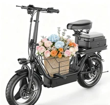 Foldable Adults Electric Scooter with Large Middle Basket 1500W 30MPH E-Scooter