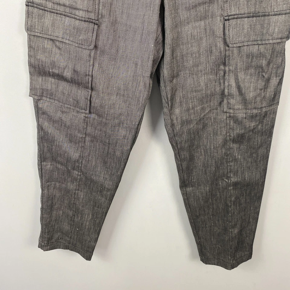 Брюки WHBM White House Black Market с поясом на лодыжке 12 шт. грузовая льняная смесь - Изображение 3 из 4