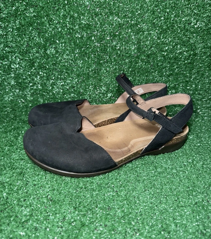 Dansko 女式 Rowan 露趾凉鞋 Mary Jane 黑色麂皮绒 EU 38 美国尺码 7.5-8 — 第 4/4 张图片