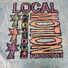 Vintage 80s/90s Local Motion Hawaii Surf Tie Die Graphic Print USA - Size Large