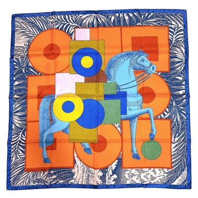 HERMES Silk Scarf 35 Inch Cavalier en Formes Horse Geometric