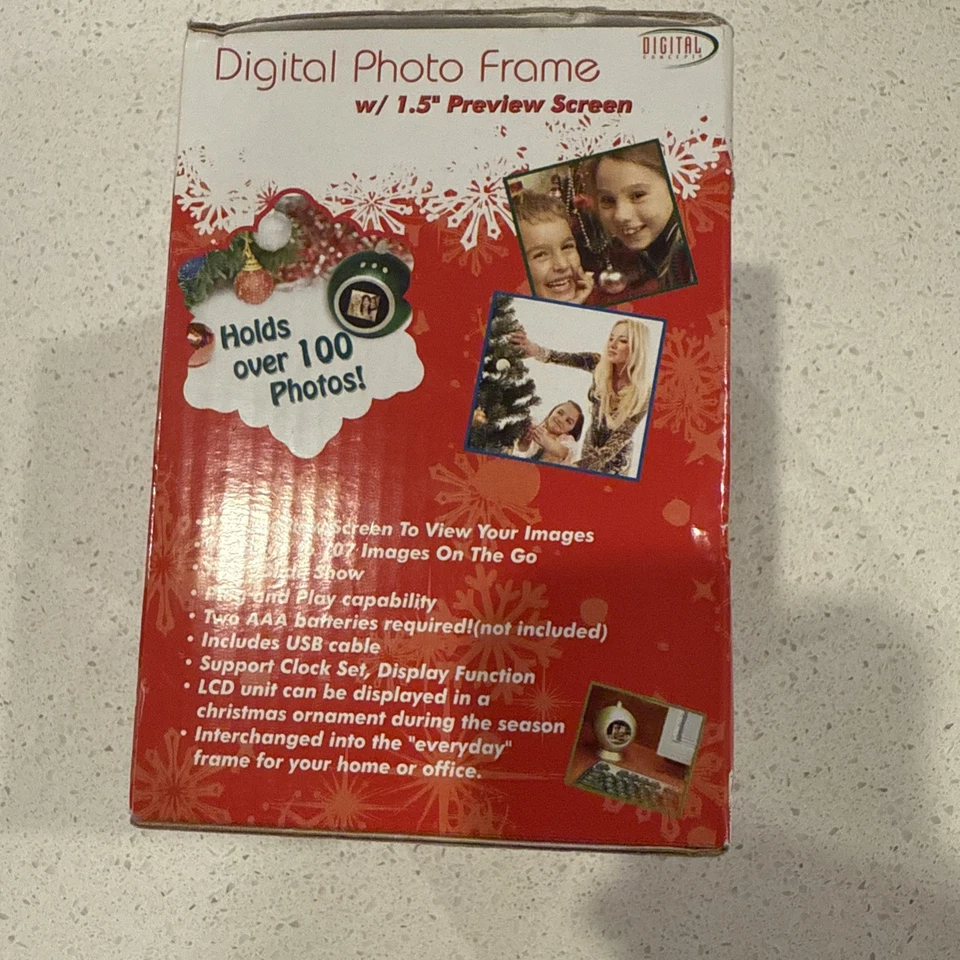 Digital USB Photo Frame Christmas Ornament - Holds 100 Photos - Stands or Hangs - Image 4 of 4