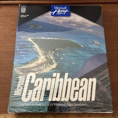 Microsoft Scenery Pack For Flight Simulator PC Ms Dos Rare Caribbean Big Box