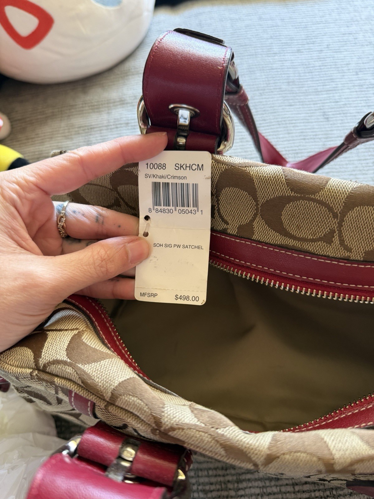 Coach Soho F12317 Signature Patchwork Satchel Mia Vintage Y2K Canvas Metallic image 9