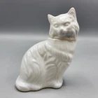 Vintage EMPTY Avon White Milk Glass Persian Cat Figurine Perfume Bottle