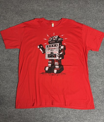 #ad #ad Shirt.woot Shirt Mens 3XL Red Retro Robot Graphic Tee T Shirt Science Fiction $29.74