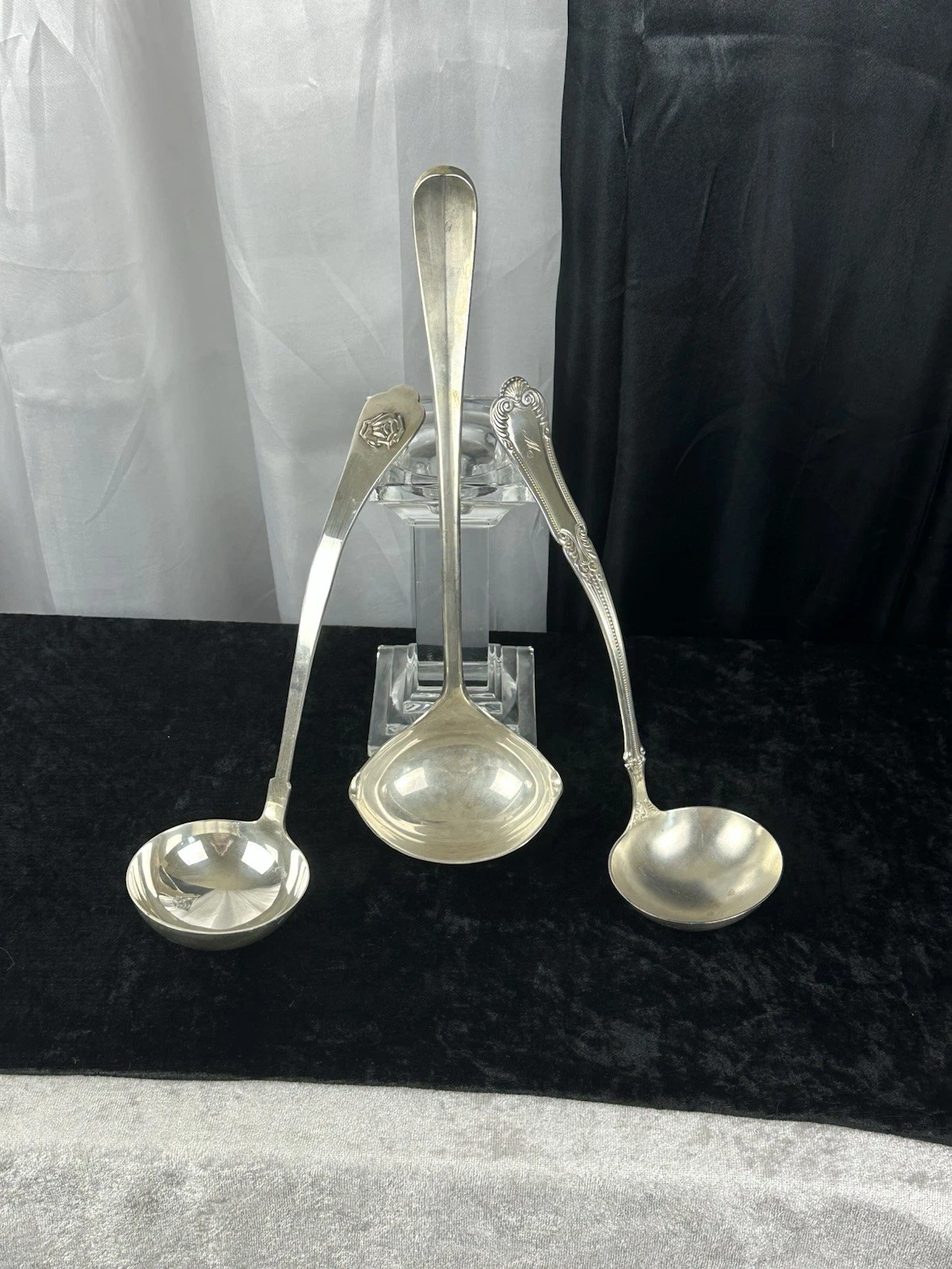 VINTAGE Silverplated Punch Bowl Ladles, 3