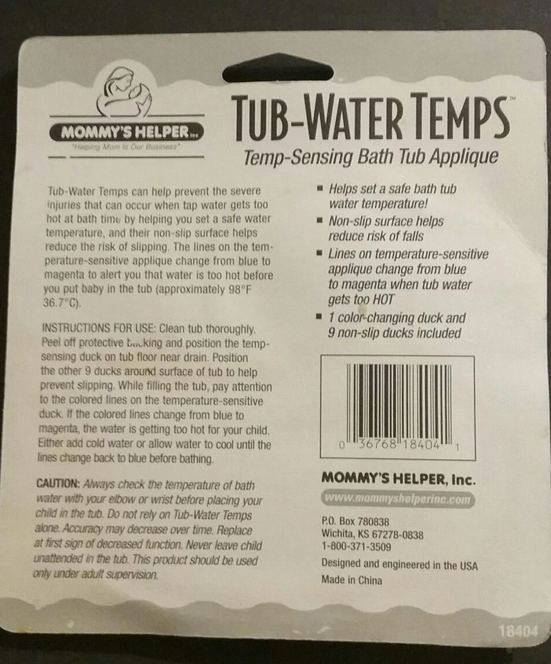 浴缸 水温贴花 安全 儿童 婴儿 儿童 * 鸭子 * H2O 热? — 第 2/4 张图片