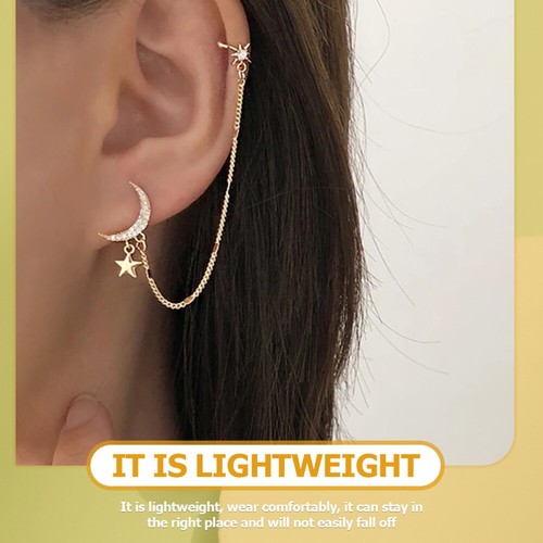 Non Piercing Ear Cuff Ear Bone Clip Rhinestone Ear Cuff Ear Hook - Picture 7 of 10