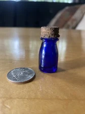 Vintage Tiny Vicks Cobalt Bottle With Cap