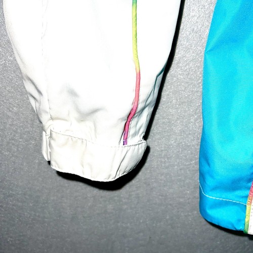 Girls Big Chill Technical Gear Jacket White Blue Hood Size 14/16 XL Raincoat - Picture 7 of 9