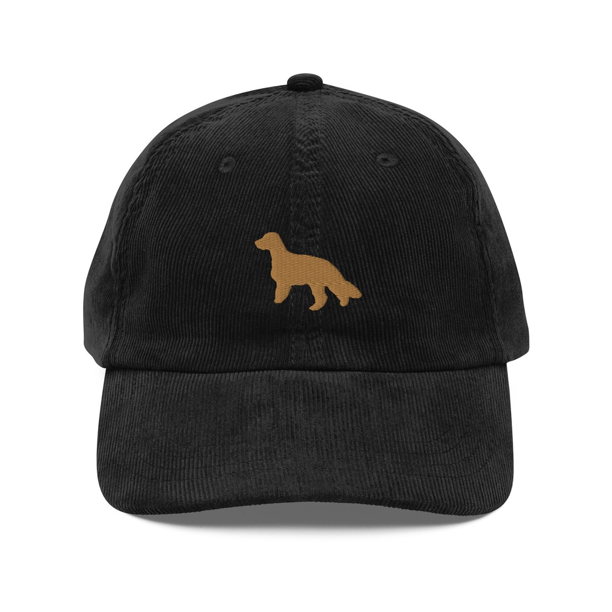 Cocker spaniel Silhouette Embroidered Vintage corduroy cap  display picture 2