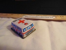 Vintage Made In Japan Ambulance Friction Tin Toy Mini White Litho
