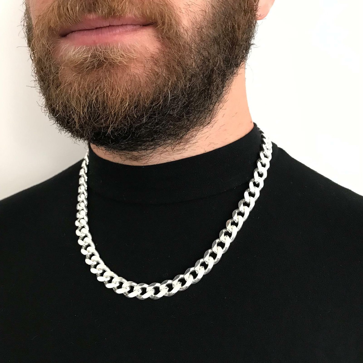 アクセサリー SILVER925 MIAMI CUBAN CHAIN 60cm Solid 925 Sterling Silver Miami Cuban Chain Necklace Box Lock