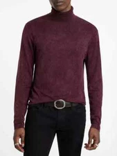 NWT $298 John Varvatos Osborne Turtle Neck In Dark Plum Size: Large
