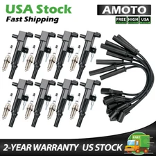 8X Coil +16X Spark Plugs + 8X Wire For 2008-13 Chrysler Dodge Jeep V8 4.7L UF601