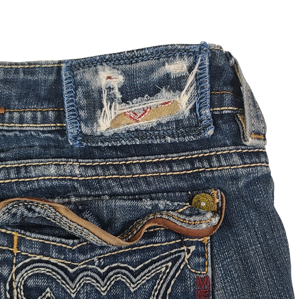 Mek Jeans Mens 32x30 Boulder Bootcut Tall Long Distress Pocket